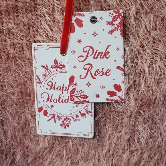 Pink Rose French Apricot Fuzzy Long Hair Sweater Teddy - Picture 5 of 6